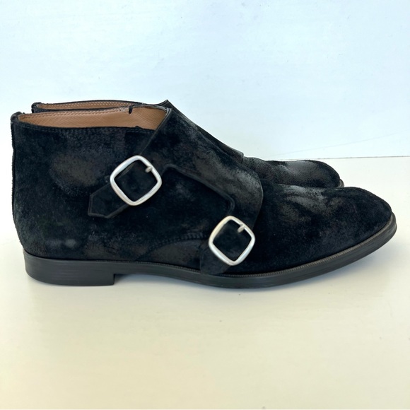 JIMMY CHOO Men Black Double Monk Strap Waxed Suede Leather Chukka Boots Sz 42 - Picture 2 of 16